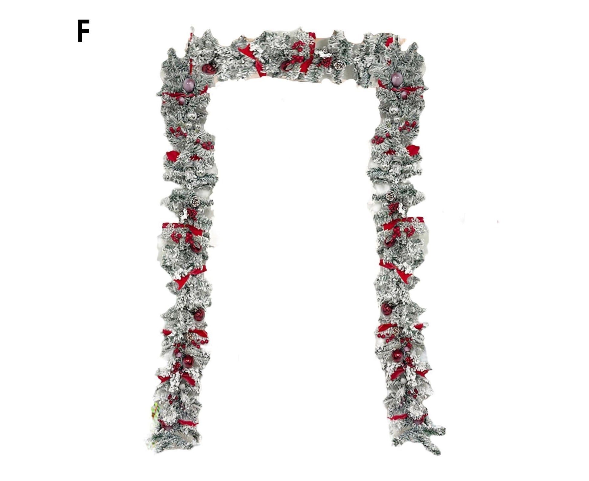 Christmas Artificial Wreath Red Bowknot Ribbon Garland-E V1263-JX-1006