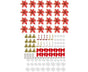 120Pcs Christmas Artificial Flower Bowknot Canes Bells-Red V1263-JX-1007