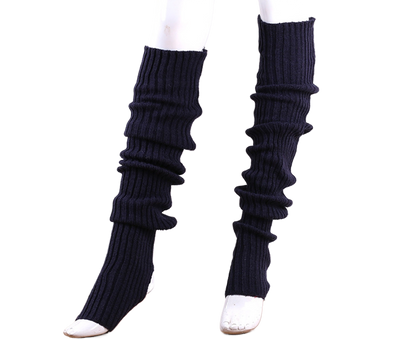 Women Elastic Solid Color Warm Thigh High Long Socks - Navy Blue V1263-JX-1009