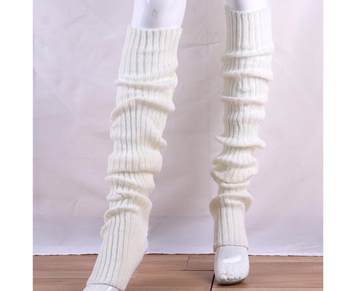 Women Elastic Solid Color Warm Thigh High Long Socks - Navy Blue V1263-JX-1009