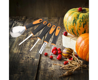 5Pcs/Set Ergonomic Pumpkin Carving Tools High Hardness Effective Stainless Steel Stable Pumpkin Carving Kit V1263-JX-1017
