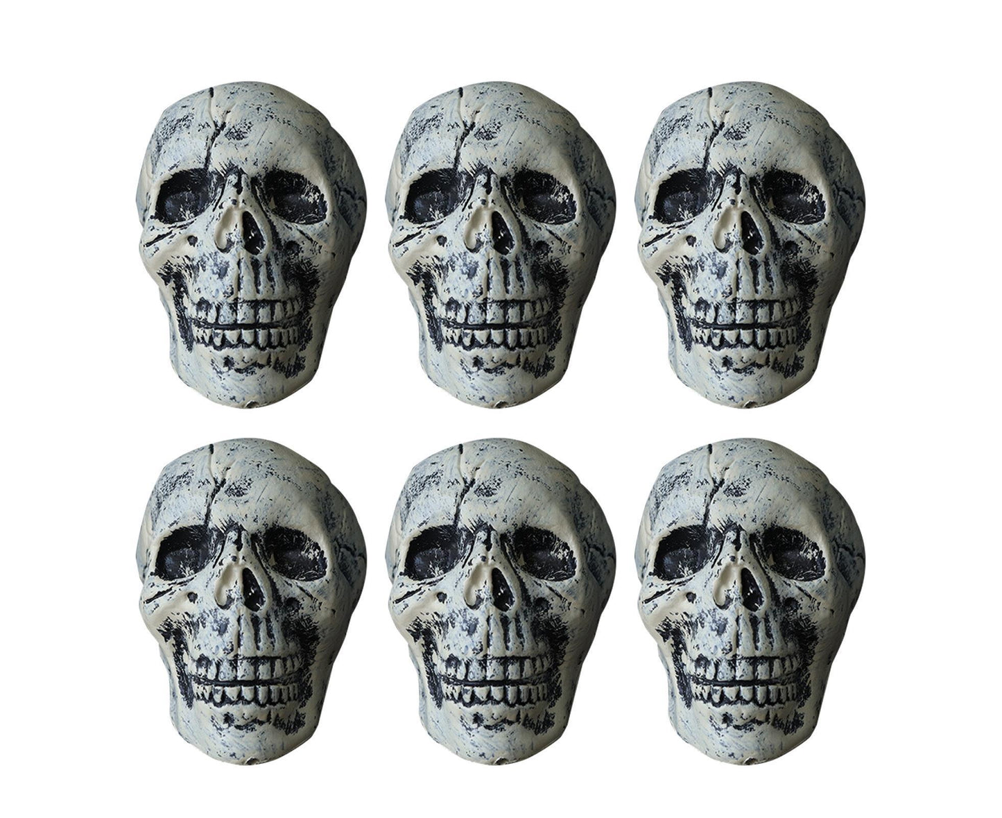 6 Pcs/Set Halloween Skull Ornament Artificial Realistic Increase Atmosphere Durable Clear Texture Skeleton V1263-JX-1018