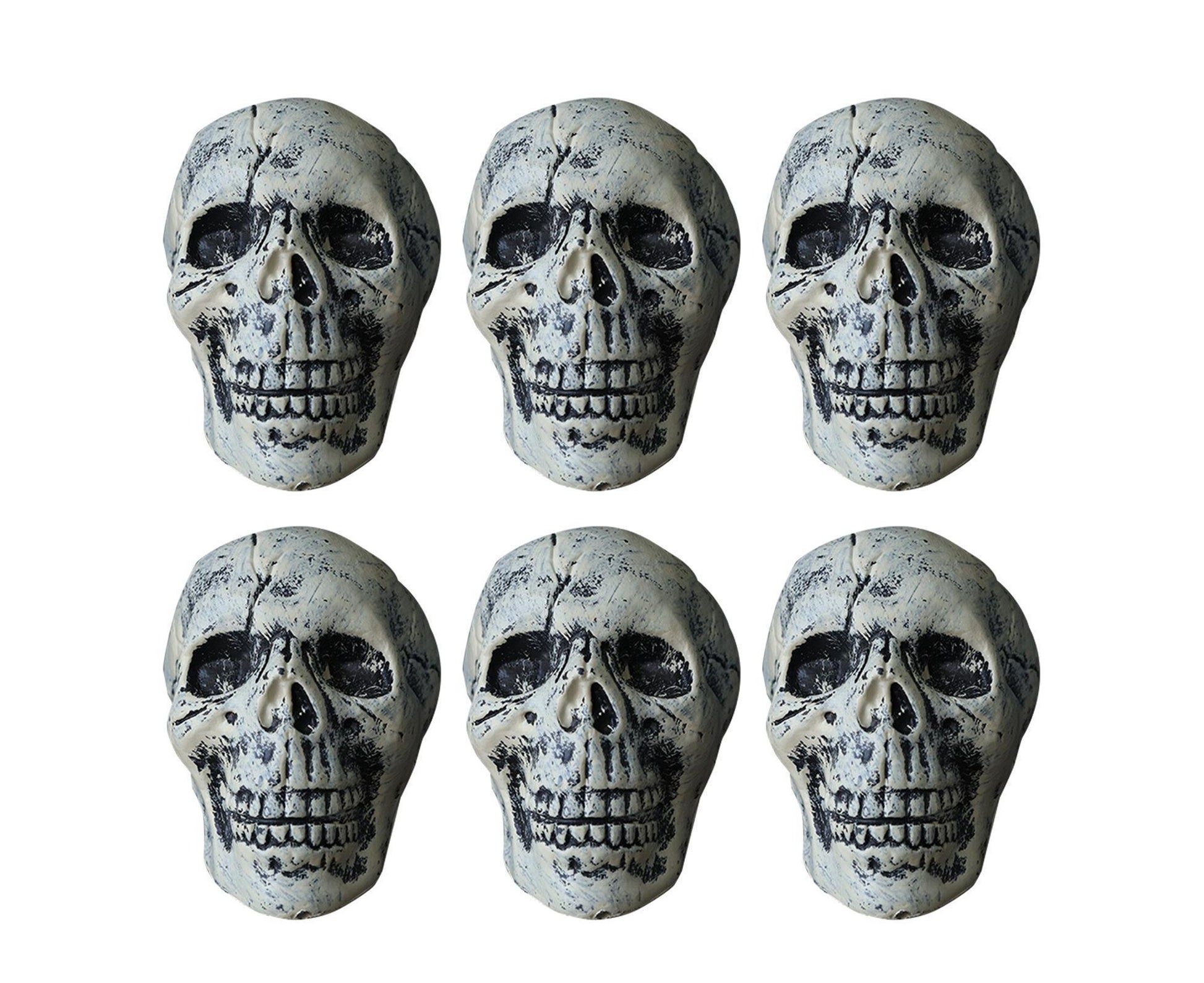 6 Pcs/Set Halloween Skull Ornament Artificial Realistic Increase Atmosphere Durable Clear Texture Skeleton V1263-JX-1018