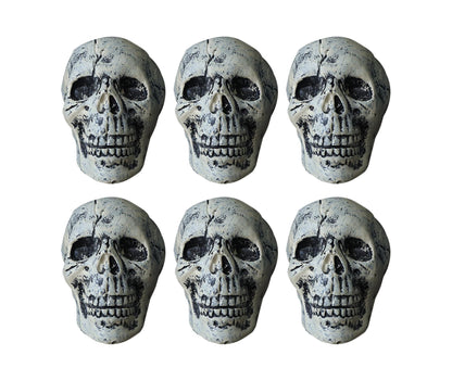 6 Pcs/Set Halloween Skull Ornament Artificial Realistic Increase Atmosphere Durable Clear Texture Skeleton V1263-JX-1018