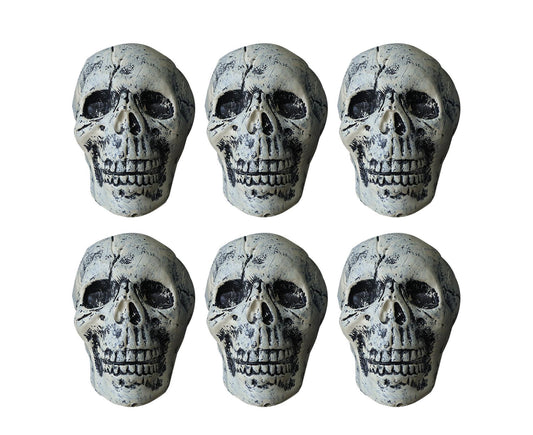 6 Pcs/Set Halloween Skull Ornament Artificial Realistic Increase Atmosphere Durable Clear Texture Skeleton V1263-JX-1018