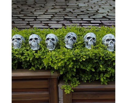 6 Pcs/Set Halloween Skull Ornament Artificial Realistic Increase Atmosphere Durable Clear Texture Skeleton V1263-JX-1018