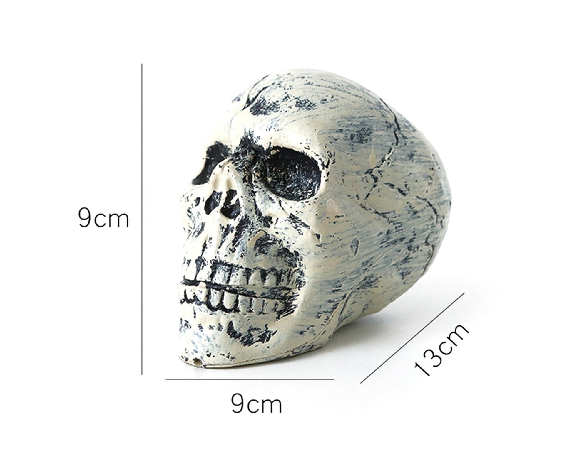 6 Pcs/Set Halloween Skull Ornament Artificial Realistic Increase Atmosphere Durable Clear Texture Skeleton V1263-JX-1018