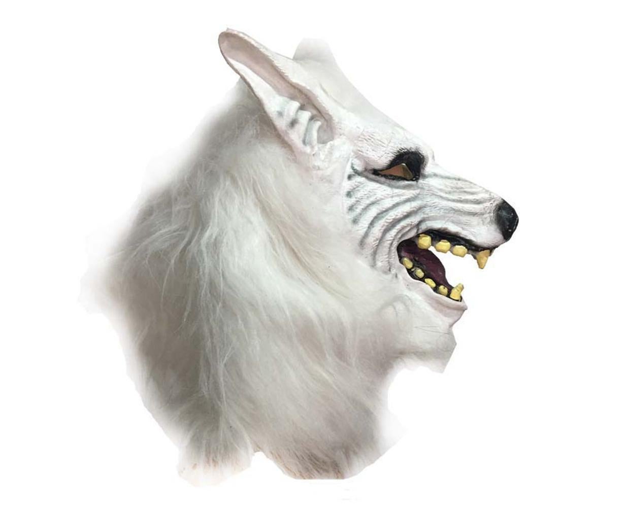 Halloween Horror Savage Wolf Head Mask Masquerade Fluffy Headgear Decoration-Brown V1263-JX-1024