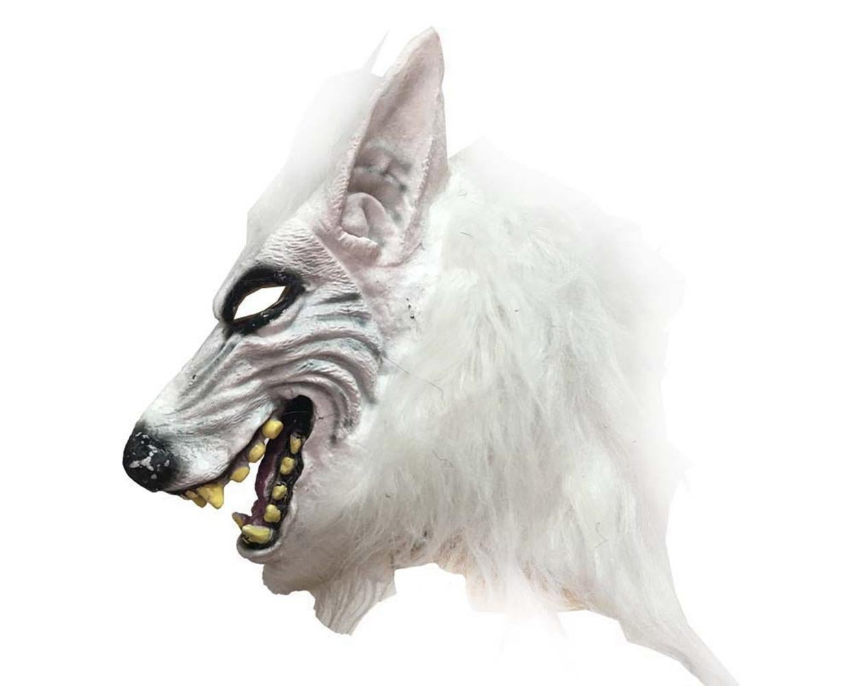 Halloween Horror Savage Wolf Head Mask Masquerade Fluffy Headgear Decoration-Brown V1263-JX-1024