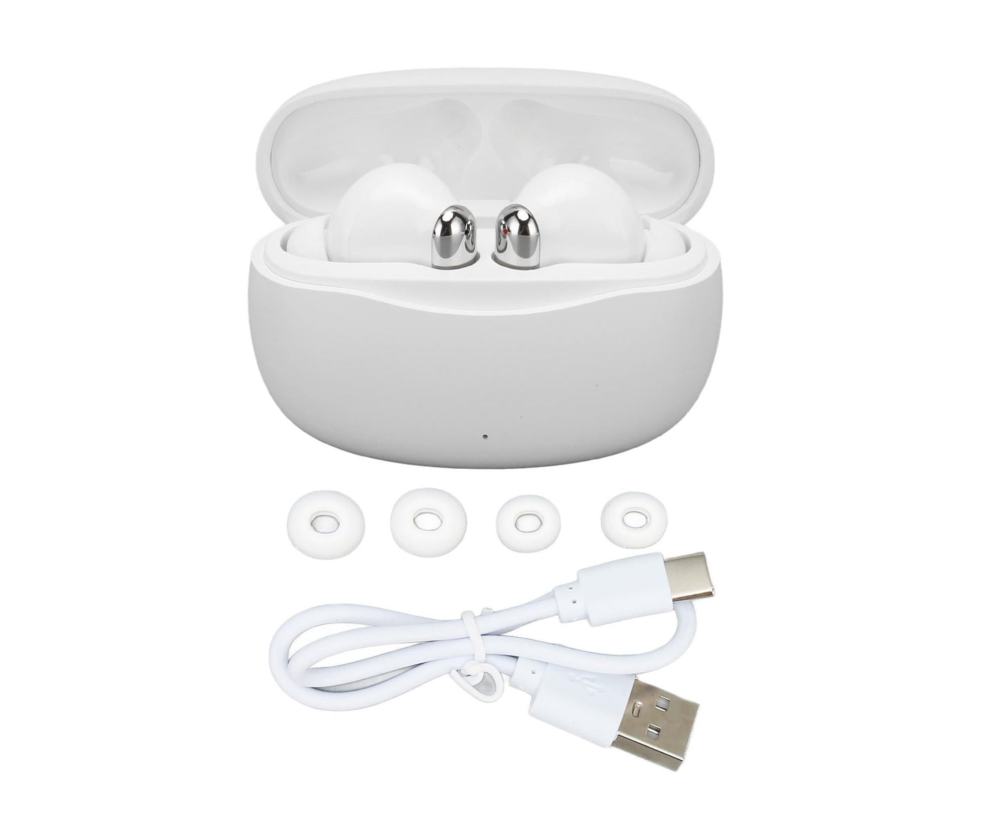 Language Translator Earbuds 144 Languages Noise Reduction Bluetooth 5.3 Wireless Smart Earphone White V1263-JX-103