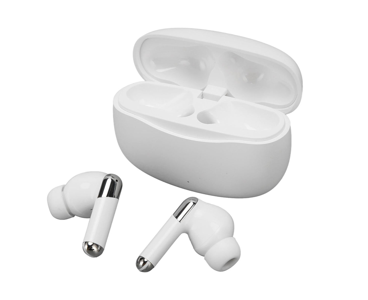 Language Translator Earbuds 144 Languages Noise Reduction Bluetooth 5.3 Wireless Smart Earphone White V1263-JX-103