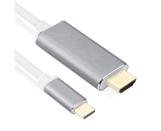 1.8m USB Type C to HDMI-compatible Adapter 4K Cable Cord Home Office Converter for MacBook Silver V1263-JX-1030