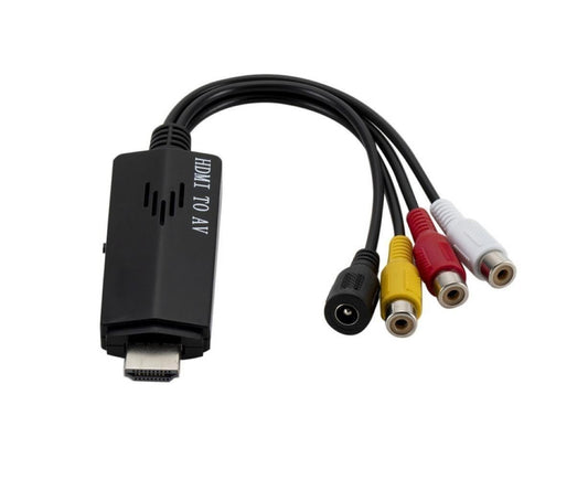 1080P HDMI-compatible Male to Female RCA AV Video Audio Converter Adapter for VCR DVD TV Black V1263-JX-1031