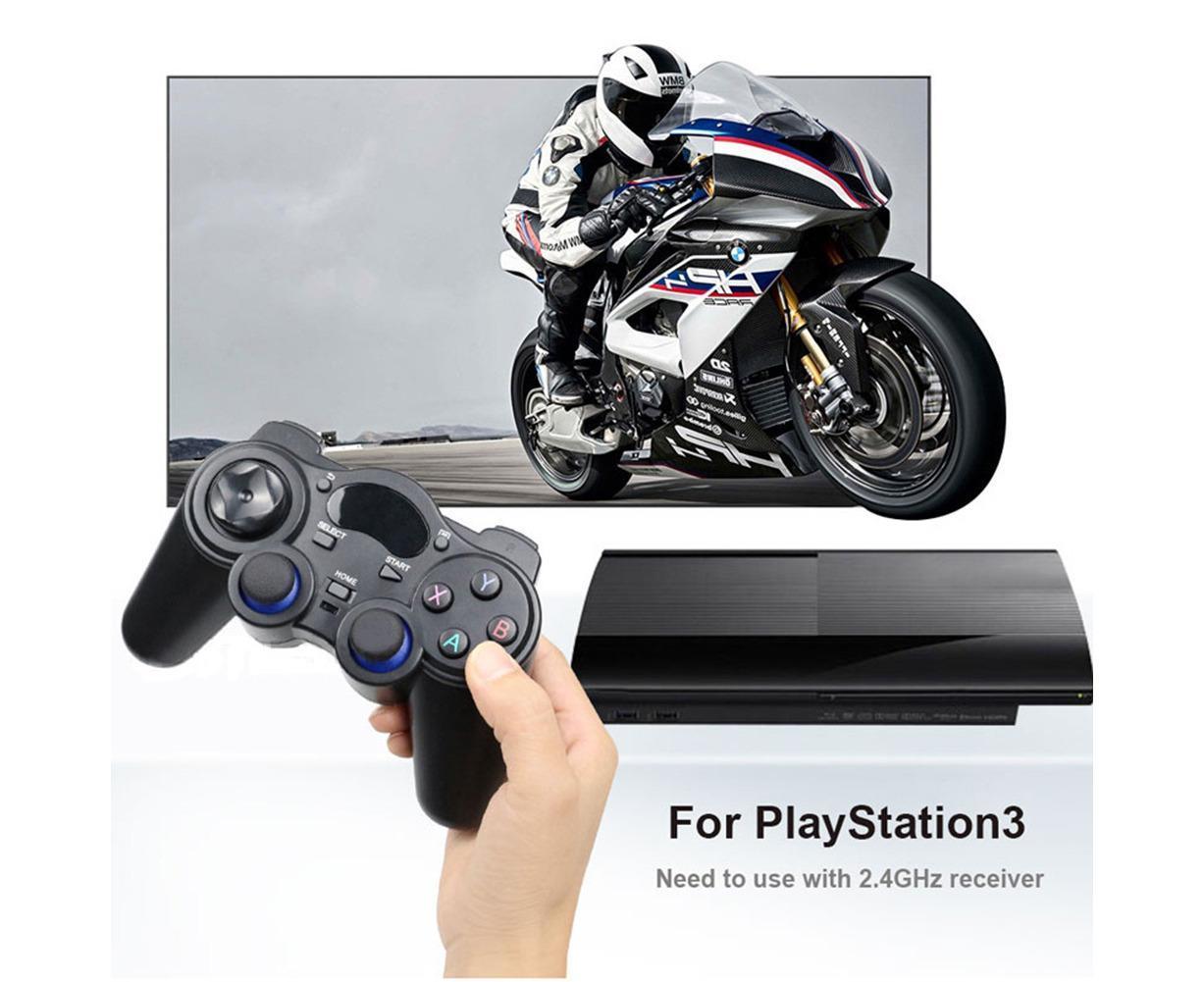 2.4G Wireless Gamepad with OTG Converter and Mobile Phone Holder for PS3 Phone Black V1263-JX-1040