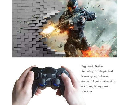2.4G Wireless Gamepad with OTG Converter and Mobile Phone Holder for PS3 Phone Black V1263-JX-1040