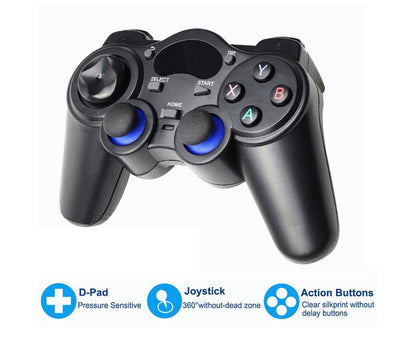 2.4G Wireless Gamepad with OTG Converter and Mobile Phone Holder for PS3 Phone Black V1263-JX-1040