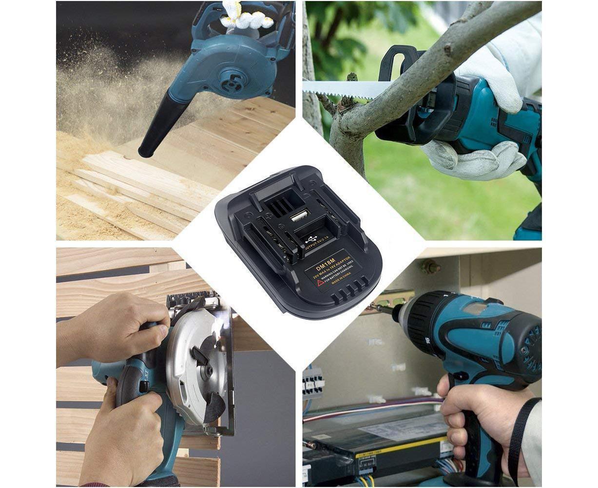 20V to 18V Lithium Battery Adapter Converter with USB Port for MAKITA V1263-JX-1041