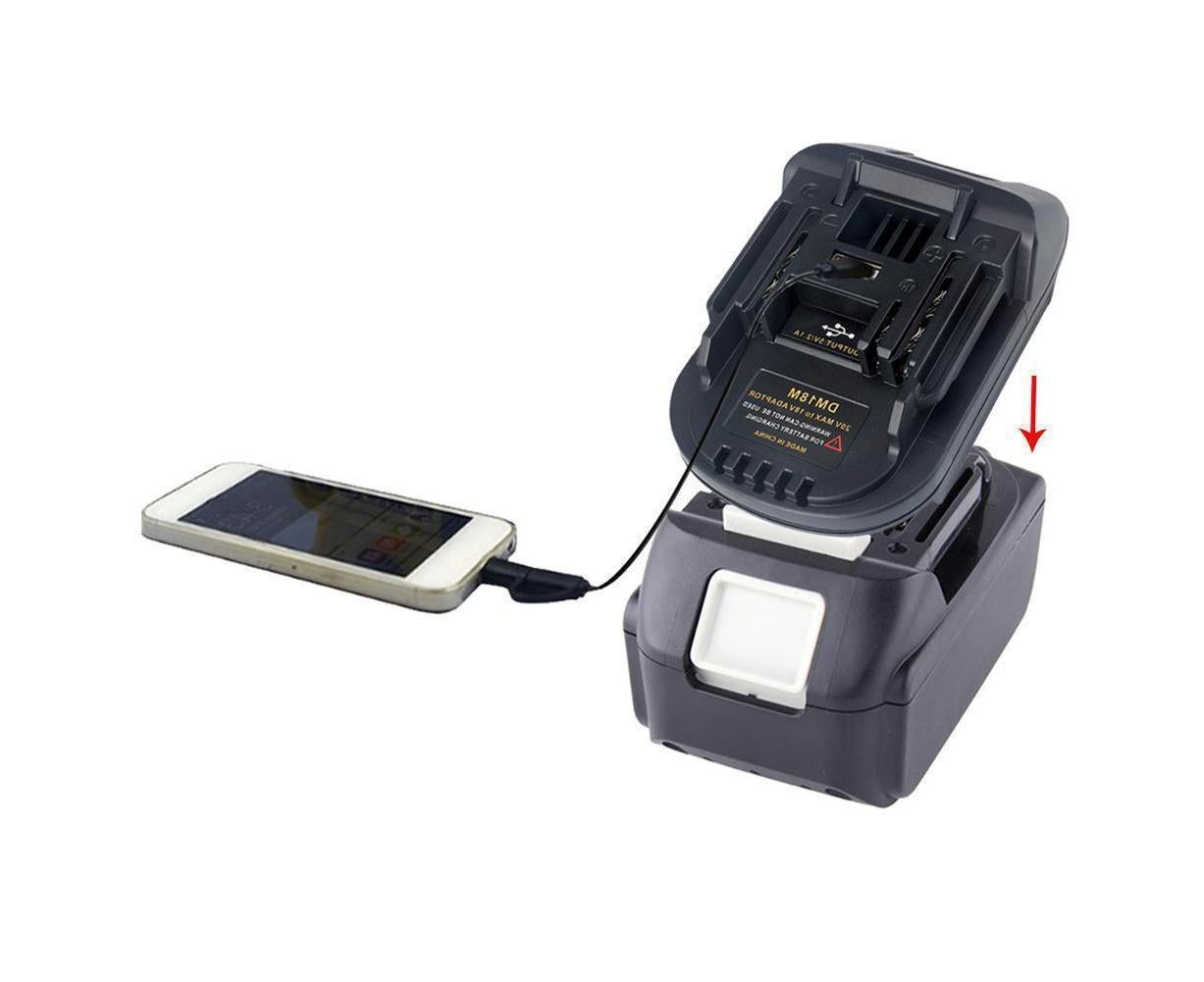 20V to 18V Lithium Battery Adapter Converter with USB Port for MAKITA V1263-JX-1041