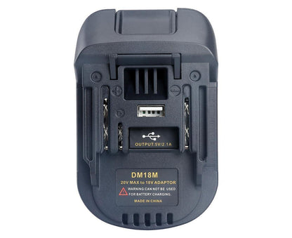 20V to 18V Lithium Battery Adapter Converter with USB Port for MAKITA V1263-JX-1041