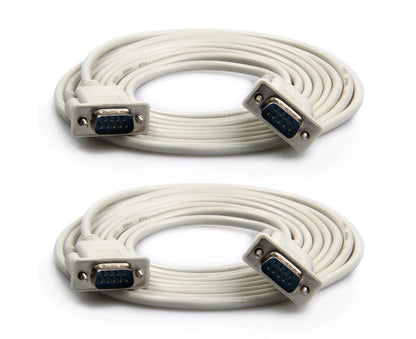 2Pcs 1.5/3/5m RS232 DB9 9Pin Serial Male to Male COM Port Data Converter Cable V1263-JX-1042