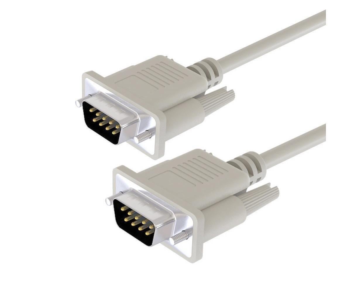 2Pcs 1.5/3/5m RS232 DB9 9Pin Serial Male to Male COM Port Data Converter Cable V1263-JX-1042
