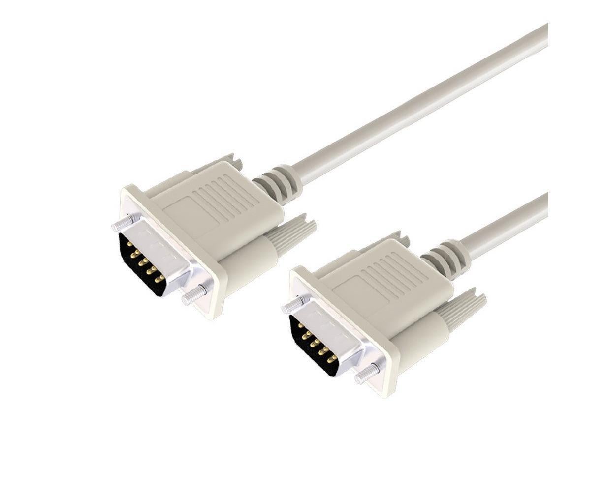 2Pcs 1.5/3/5m RS232 DB9 9Pin Serial Male to Male COM Port Data Converter Cable V1263-JX-1042