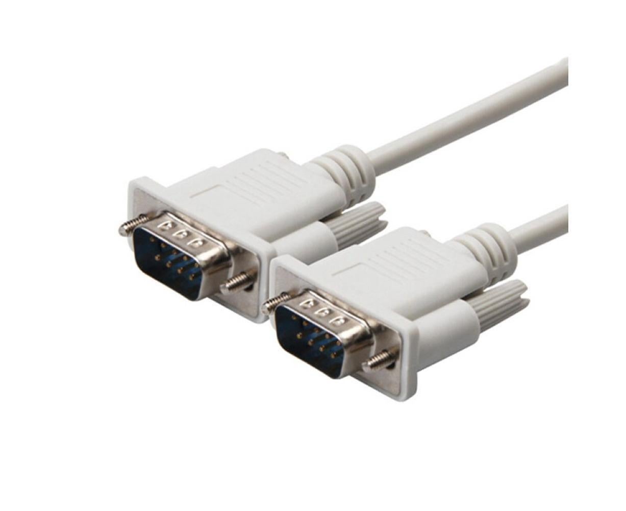 2Pcs 1.5/3/5m RS232 DB9 9Pin Serial Male to Male COM Port Data Converter Cable V1263-JX-1042