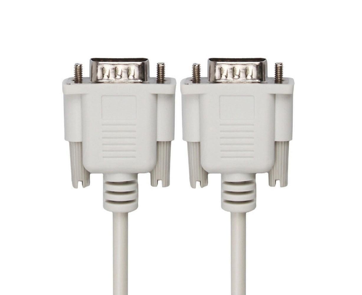 2Pcs 1.5/3/5m RS232 DB9 9Pin Serial Male to Male COM Port Data Converter Cable V1263-JX-1042