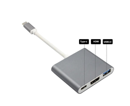 3 in 1 USB 3.1 Type-C to 4K UHD HDMI-compatible USB-C Hub Adapter Converter for Macbook As Shown V1263-JX-1046