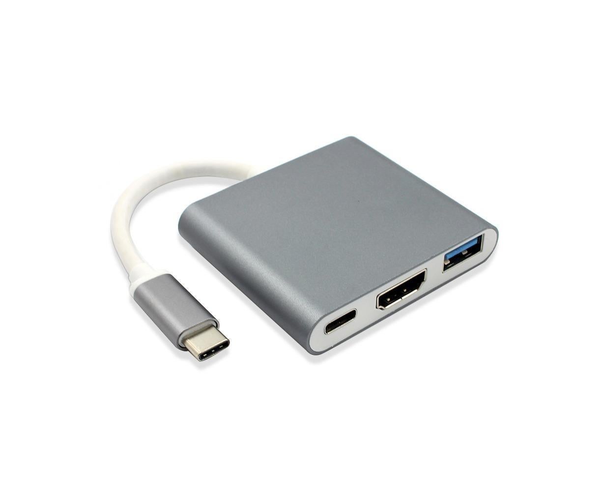 3 in 1 USB 3.1 Type-C to 4K UHD HDMI-compatible USB-C Hub Adapter Converter for Macbook As Shown V1263-JX-1046