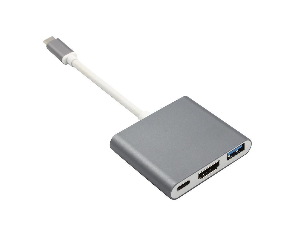 3 in 1 USB 3.1 Type-C to 4K UHD HDMI-compatible USB-C Hub Adapter Converter for Macbook As Shown V1263-JX-1046