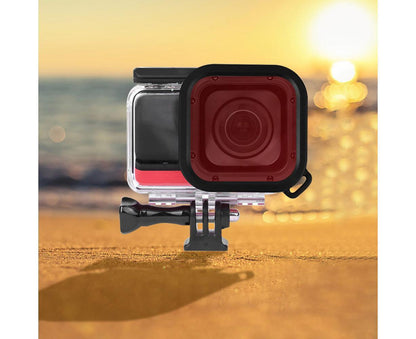 3Pcs Diving Waterproof Housing Case Lens Filter Set for Insta360 One R Camera Red+Pink+Purple V1263-JX-1049