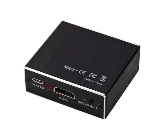 4K HDMI-compatible to HDMI-compatible Optical SPDIF 3.5mm Audio Extractor Converter Splitter Adapter Black V1263-JX-1050