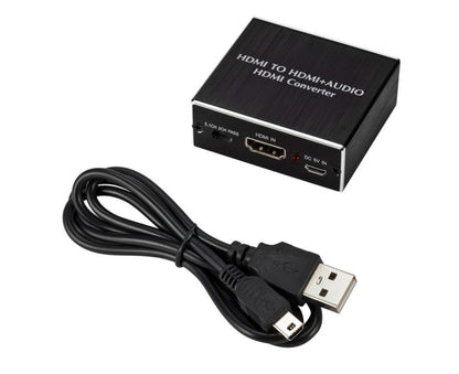 4K HDMI-compatible to HDMI-compatible Optical SPDIF 3.5mm Audio Extractor Converter Splitter Adapter Black V1263-JX-1050