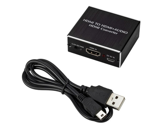 4K HDMI-compatible to HDMI-compatible Optical SPDIF 3.5mm Audio Extractor Converter Splitter Adapter Black V1263-JX-1050
