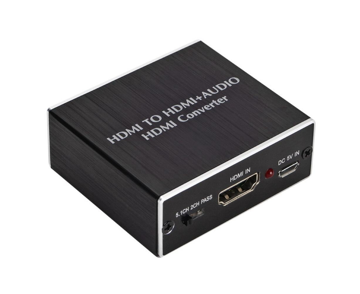4K HDMI-compatible to HDMI-compatible Optical SPDIF 3.5mm Audio Extractor Converter Splitter Adapter Black V1263-JX-1050