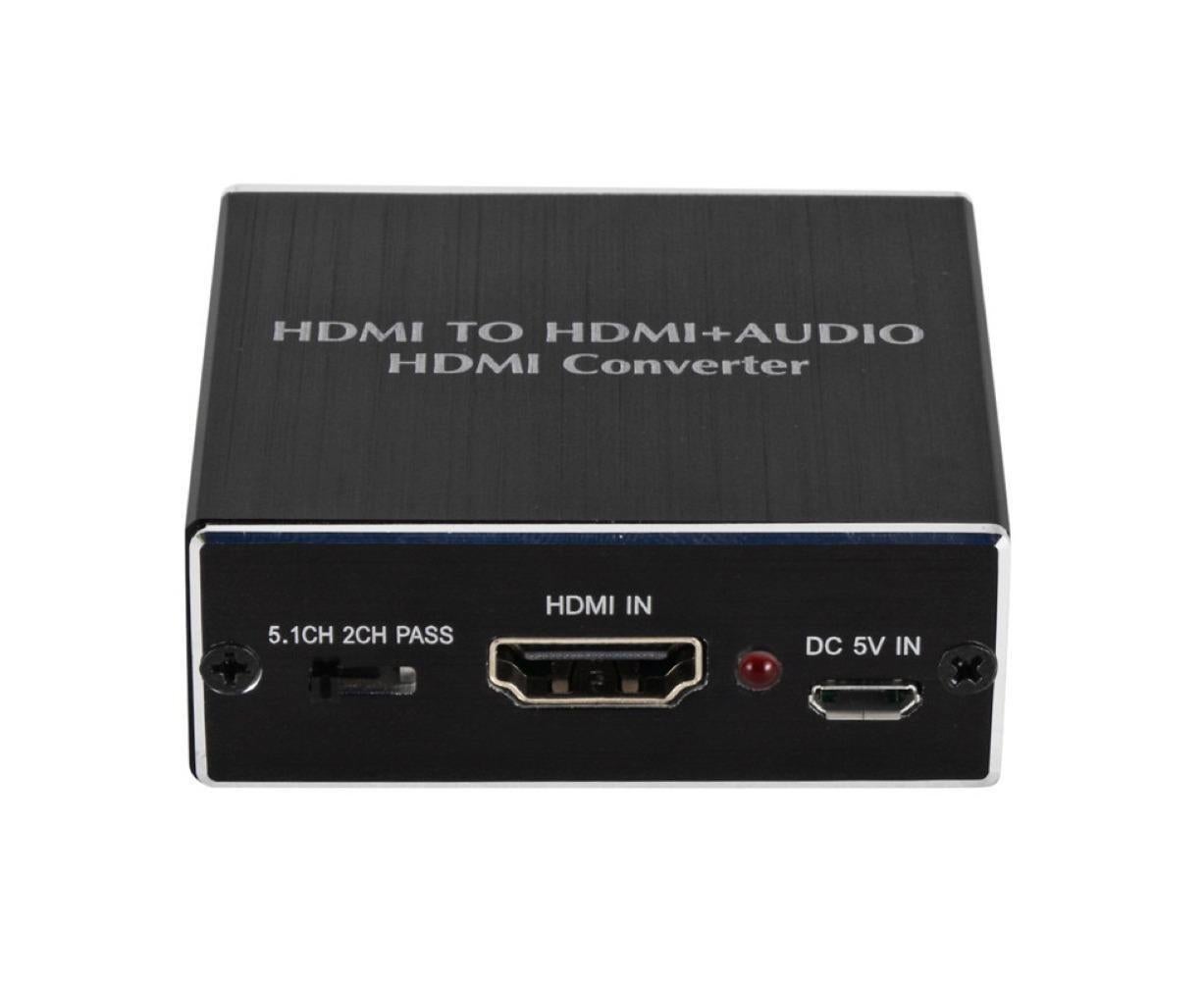 4K HDMI-compatible to HDMI-compatible Optical SPDIF 3.5mm Audio Extractor Converter Splitter Adapter Black V1263-JX-1050
