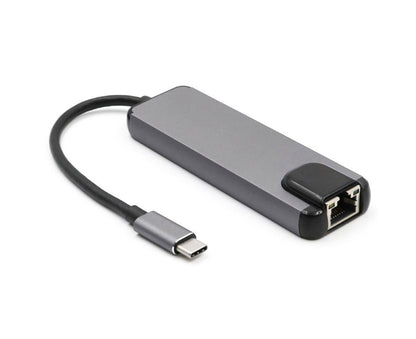 5 in 1 Type C to 4K HDMI-compatible USB 3.0 Charging Hub Adapter Converter for MacBook Pro Silver Grey V1263-JX-1051