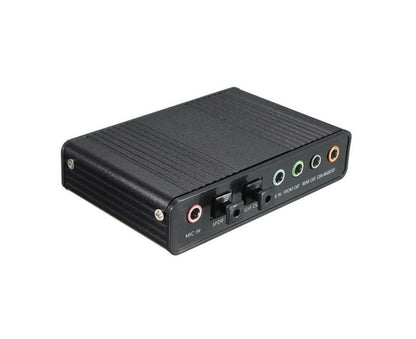 6 Channel USB 2.0 External 5.1 Optical S/PDIF Audio Sound Card Adapter for Win7 Black V1263-JX-1052