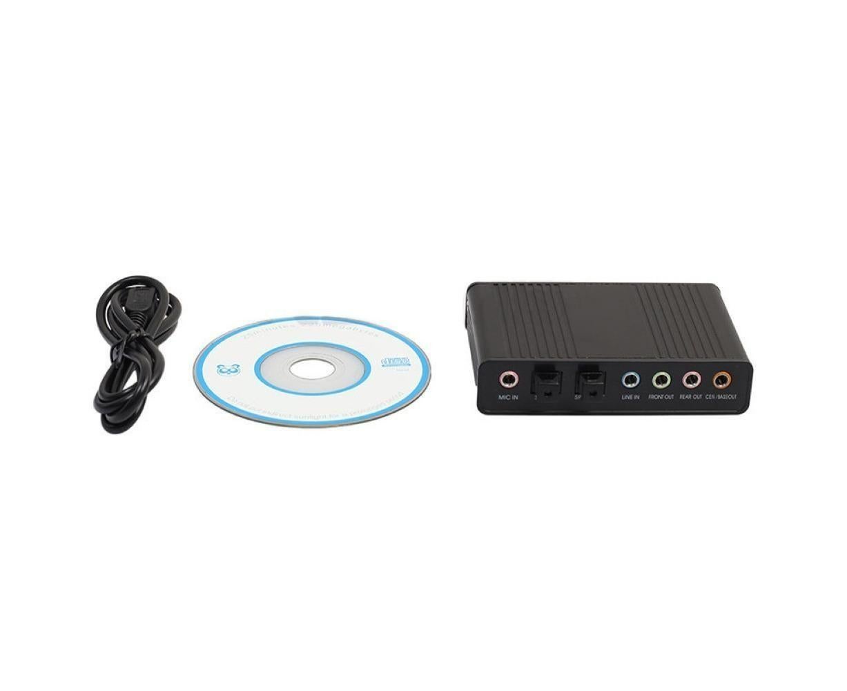 6 Channel USB 2.0 External 5.1 Optical S/PDIF Audio Sound Card Adapter for Win7 Blue V1263-JX-1053