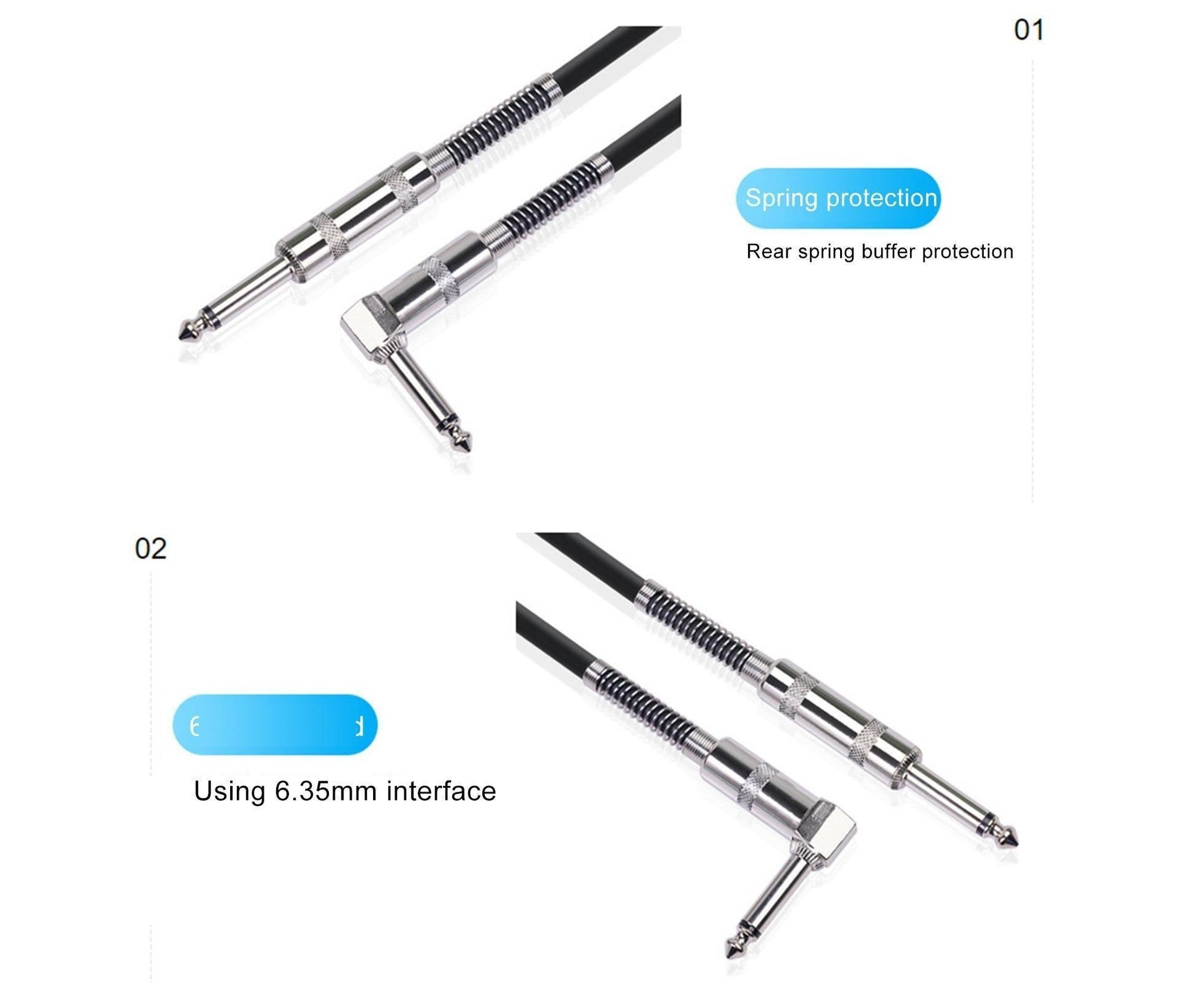 90 Degree Electric Guitar Audio Cable Musical Instruments Connecting Cord Line V1263-JX-1055