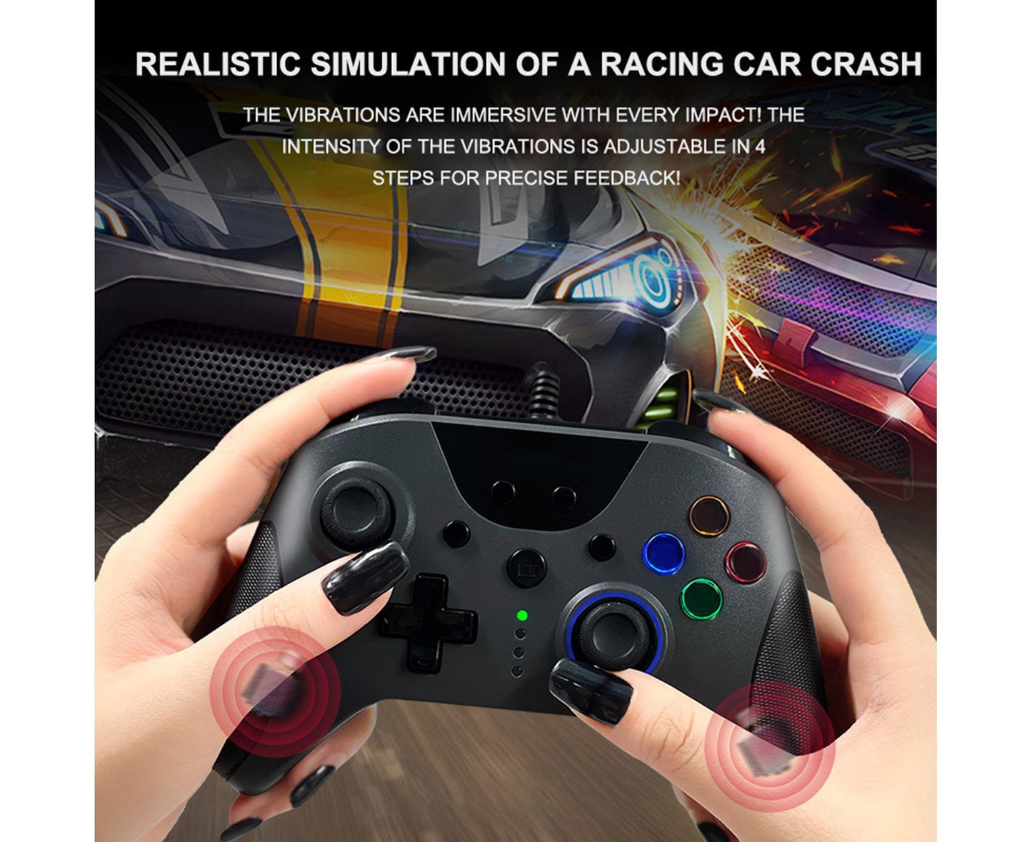 AG110 Game Joystick Vibration Ergonomic Design No Delay Wired Connection Non-slip Game Control Sensitive USB V1263-JX-1057