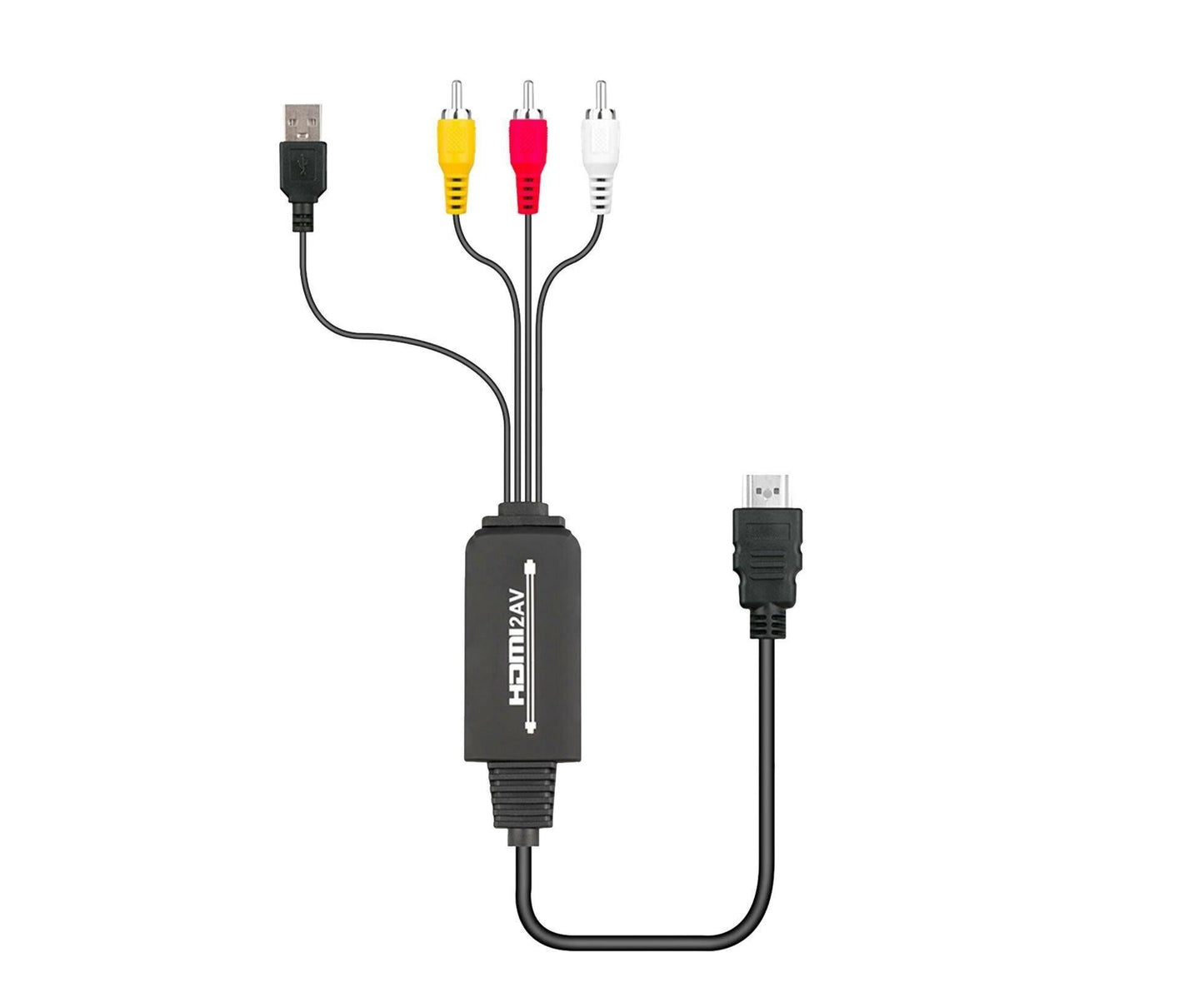 AV Adapter Plug and Play High Speed ABS HDMI-compatible to 3 RCA Converter for Computer Black V1263-JX-1059