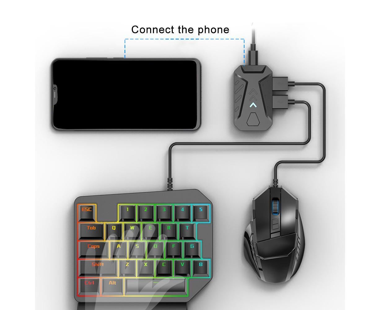 Bluetooth Gaming Keyboard Mouse Converter Adapter for iOS Android Phone Tablet Black V1263-JX-1060