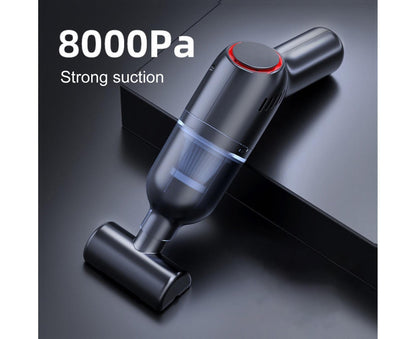 Car Vacuum Cleaner Wireless Strong Suction ABS Low Noise One Hand Operation Dust Remover for Auto Black V1263-JX-1061