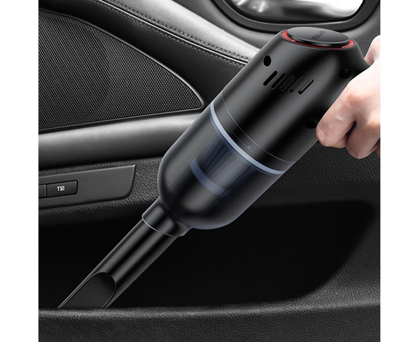 Car Vacuum Cleaner Wireless Strong Suction ABS Low Noise One Hand Operation Dust Remover for Auto Black V1263-JX-1061