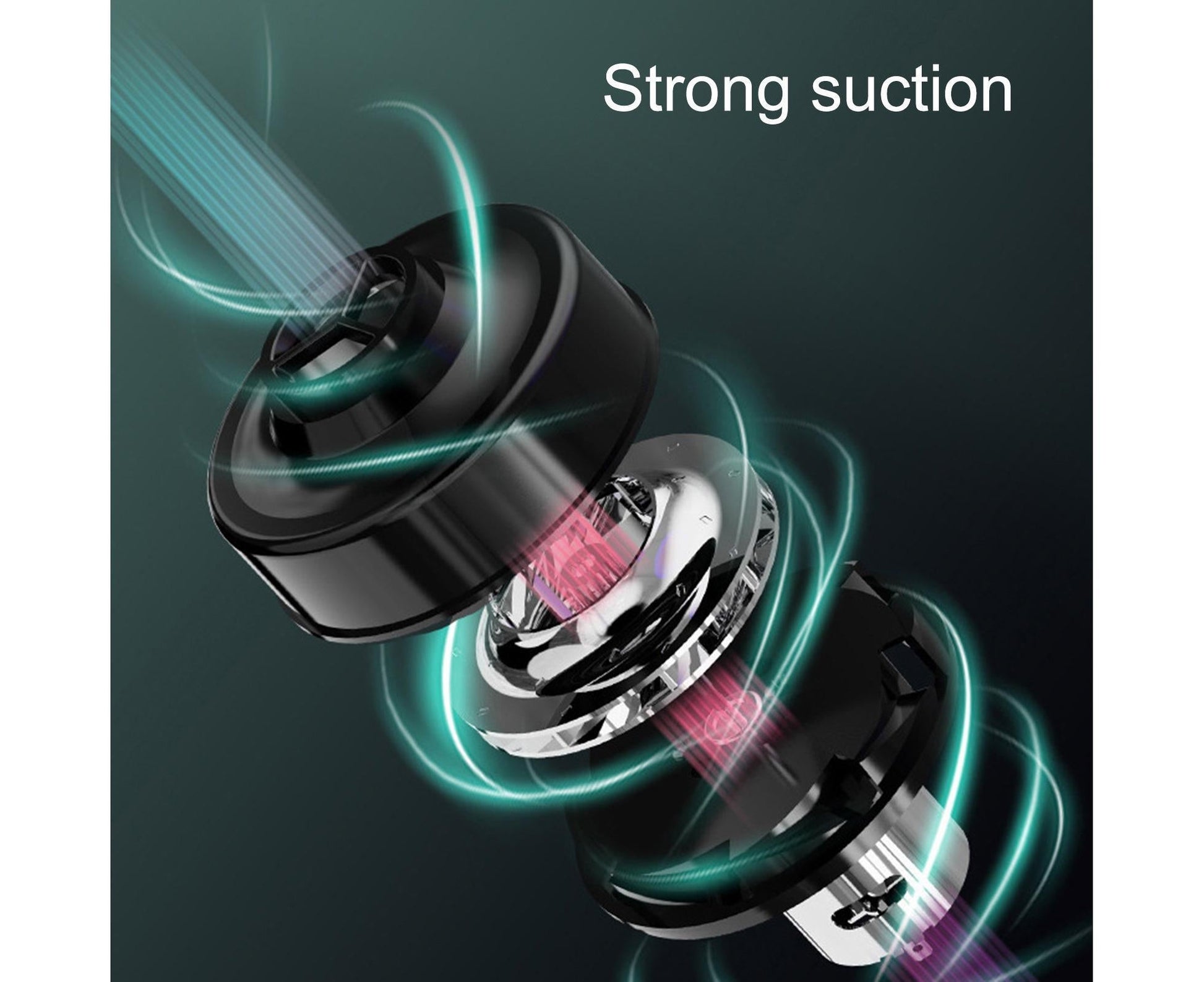 Car Vacuum Cleaner Wireless Strong Suction ABS Low Noise One Hand Operation Dust Remover for Auto Black V1263-JX-1061