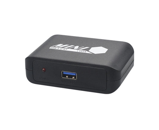 Compact 1080P USB3.0 to HDMI-compatible+VGA Adapter Video Converter for Laptop Computer Black V1263-JX-1063