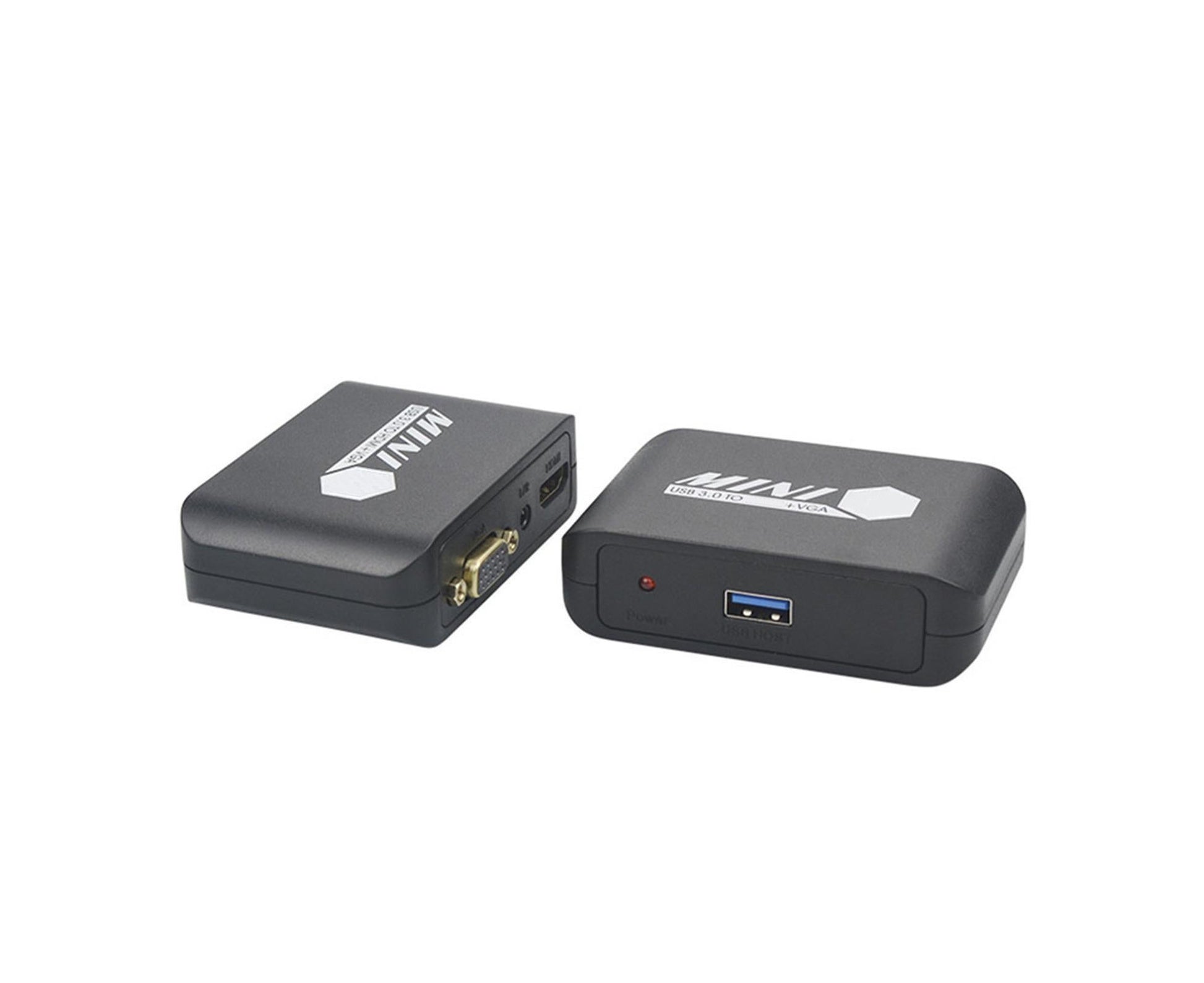 Compact 1080P USB3.0 to HDMI-compatible+VGA Adapter Video Converter for Laptop Computer Black V1263-JX-1063