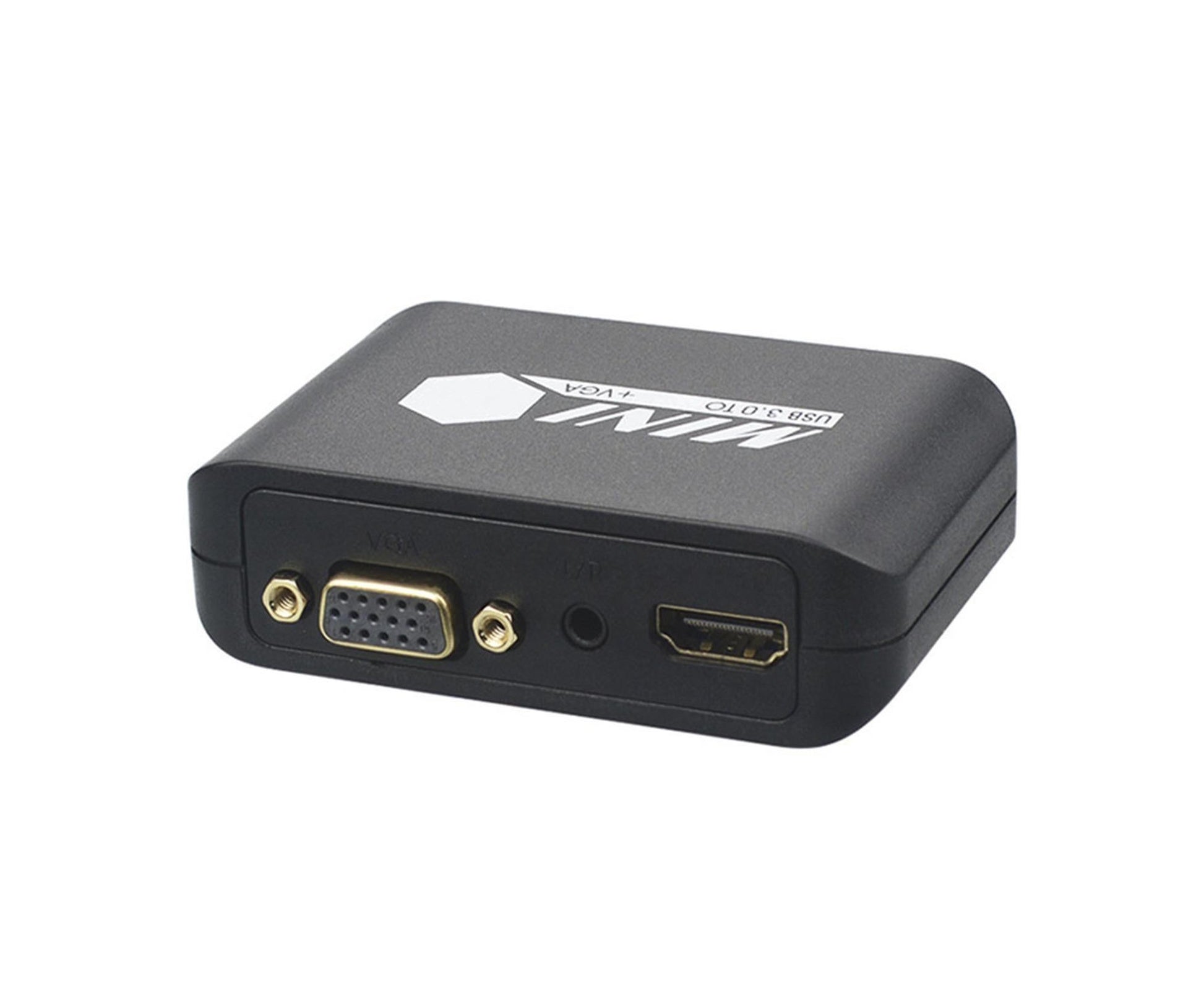 Compact 1080P USB3.0 to HDMI-compatible+VGA Adapter Video Converter for Laptop Computer Black V1263-JX-1063